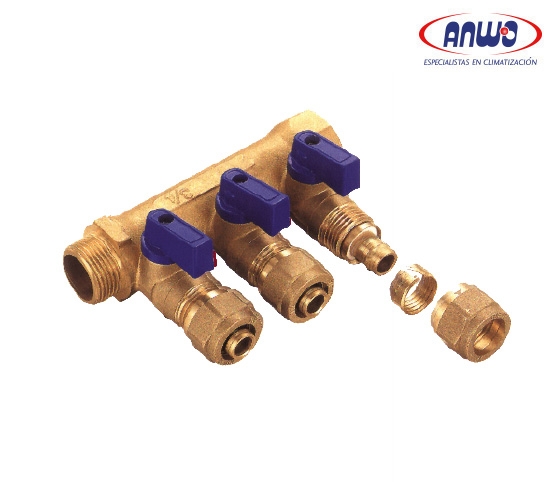 COLECT DZR  1*4V C/VALV AZUL PEX 16